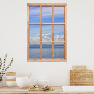 Still and Peaceful Ocean View from a Window Poster