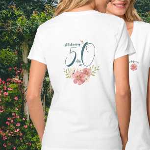 «Still blooming» Watercolor Wildflowers Dragonfly T-Shirt