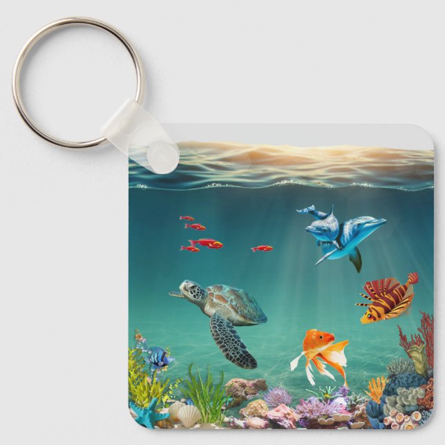 Still Blue Moments Key Ring (Front)