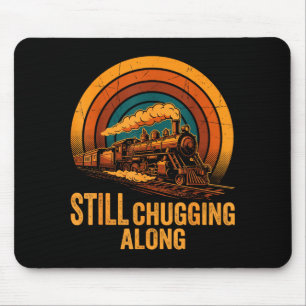 Still Chugging Along Retro Steam Train Locomotive  Mouse Mat