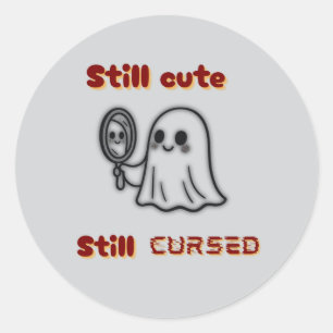 Still Cute. Still CURSED. Classic Round Sticker
