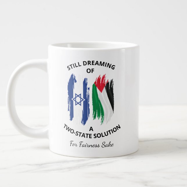 Still Dreaming Of A Two-State Solution Large Coffee Mug (Left)