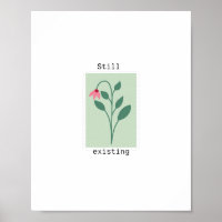 Still Existing Minimalist Flower Stamp Design