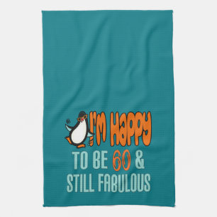 Still Fabulous 60th Birthday Penguin Tea Towel