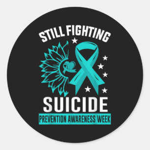 Still Fighting Suicide Prevention Awareness Purple Classic Round Sticker