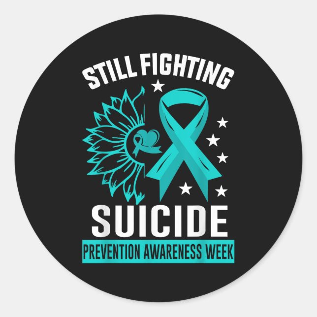 Still Fighting Suicide Prevention Awareness Purple Classic Round Sticker (Front)