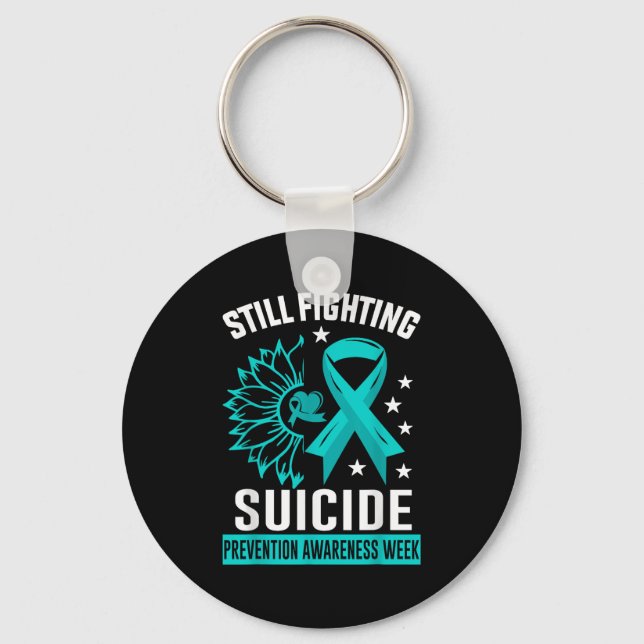 Still Fighting Suicide Prevention Awareness Purple Key Ring (Front)
