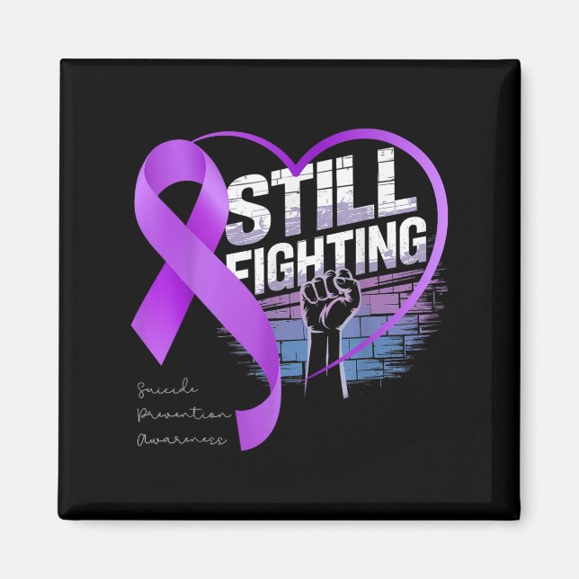 Still Fighting Suicide Prevention Awareness Purple Magnet (Front)