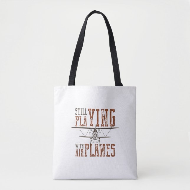 still fly playing with aeroplanes tote bag (Front)