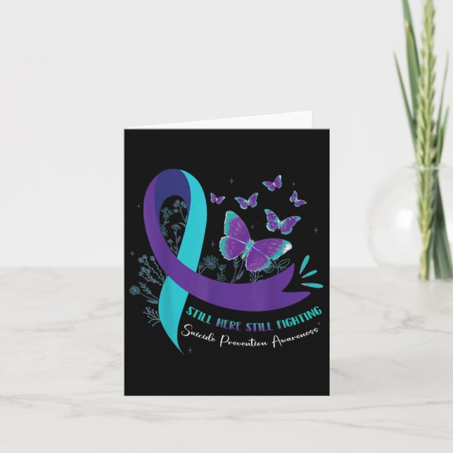 Still Here Still Fighting Suicide Prevention Purpl Card (Front)