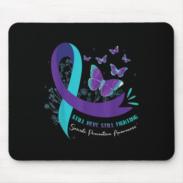 Still Here Still Fighting Suicide Prevention Purpl Mouse Mat (Front)