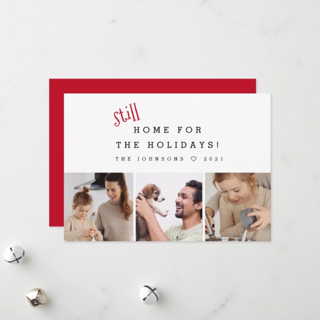 Still Home for the Holidays Funny 2021 Photos Holiday Card (Front/Back In Situ)