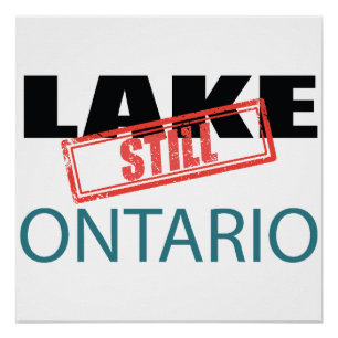 Still Lake Ontario Vintage Red Stamp Art Poster