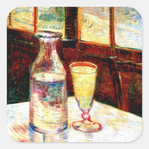 Still Life Absinthe Van Gogh Fine Art Square Sticker