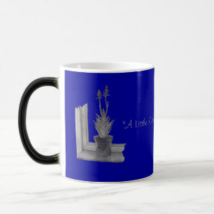 Still life aloe vera pot plant drawing realist art magic mug