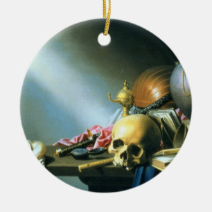 Still Life: An Allegory of the Vanities of Human L Ceramic Tree Decoration