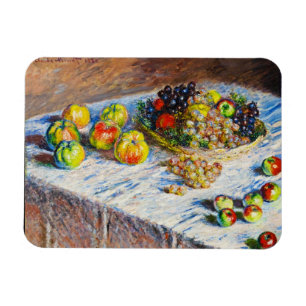 Still Life - Apples and Grapes Claude Monet Magnet
