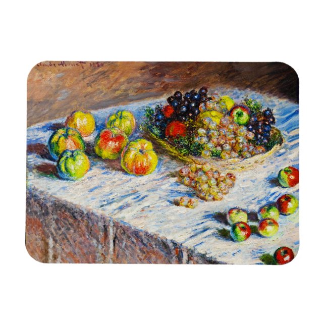 Still Life - Apples and Grapes Claude Monet Magnet (Horizontal)