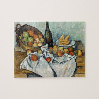 Still Life Apples Basket Cezanne Painting Art Jigsaw Puzzle