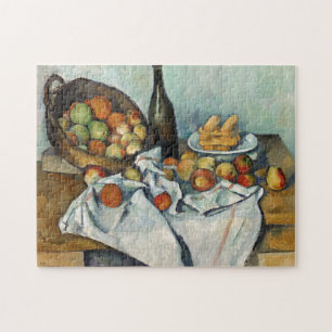Still Life Apples Basket Cezanne Painting Art Jigsaw Puzzle