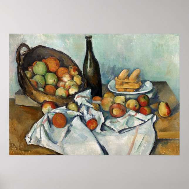 Still Life Apples Basket Cezanne Painting Art Poster (Front)