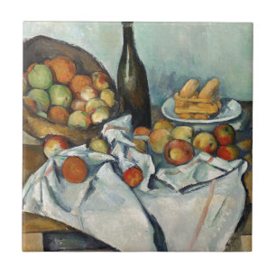 Still Life Apples Basket Cezanne Painting Art Tile