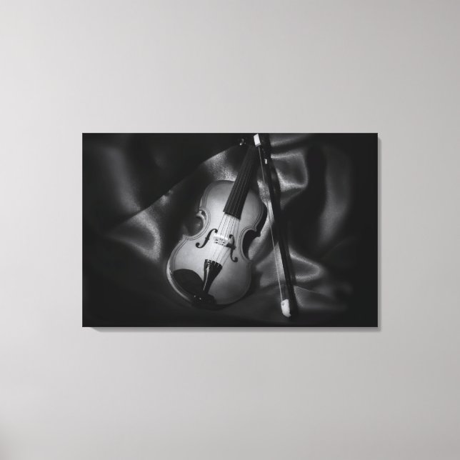 Still-life b&W image of a violin Canvas Print (Front)