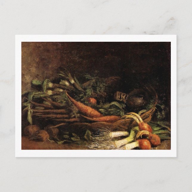 Still Life Basket of Vegetables Van Gogh Fine Art Postcard (Front)