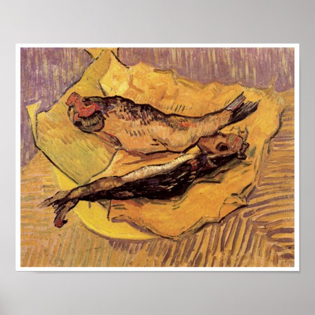 Still Life Bloaters and Garlic by Vincent van Gogh Poster (Front)
