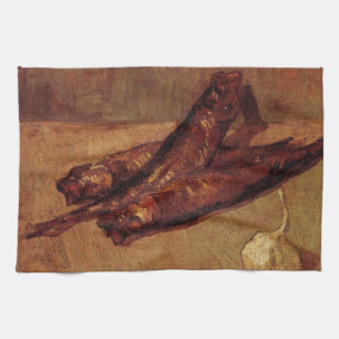 Still Life Bloaters and Garlic by Vincent van Gogh Tea Towel