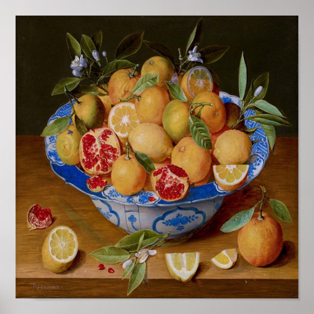 Still life bowl fruit on table                     poster (Front)