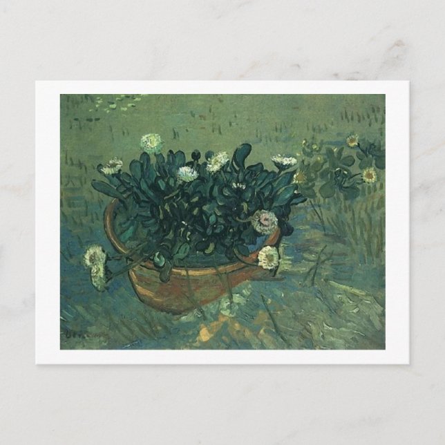 Still Life Bowl with Daisies Van Gogh Fine Art Postcard (Front)