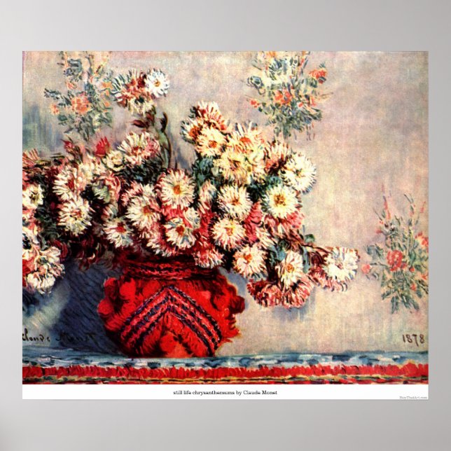 still life chrysanthemums by Claude Monet Poster (Front)