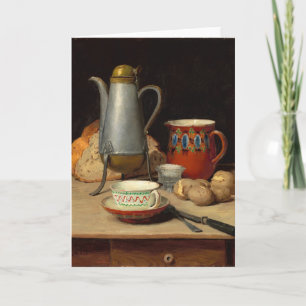 Still Life, Coffee and Potatoes   Albert Anker Card