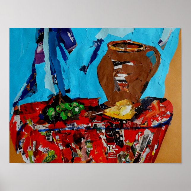 Still Life Collage Value Poster Paper (Front)