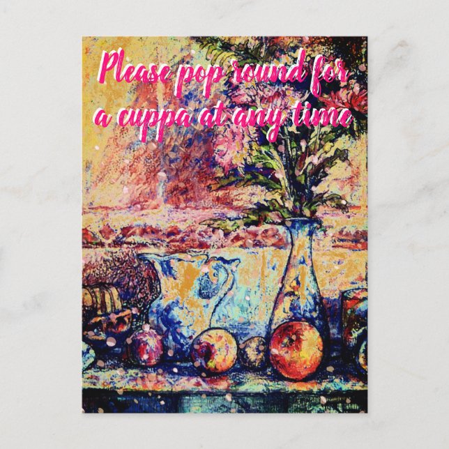 Still life Come for a Cuppa Postcard (Front)