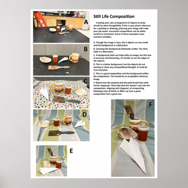Still Life Composition Tips Poster (Front)