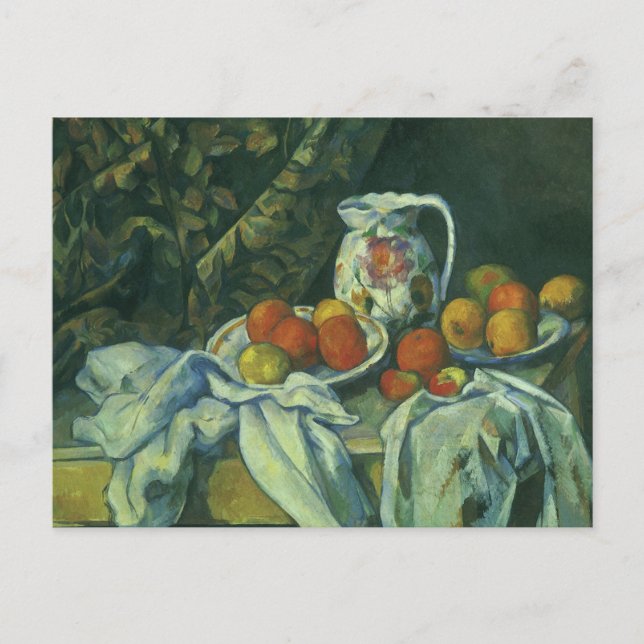 Still Life, Curtain and Pitcher by Paul Cezanne Postcard (Front)