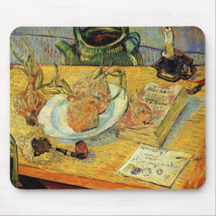 Still Life Drawing Board, Pipe, Onions and Sealing Mouse Mat