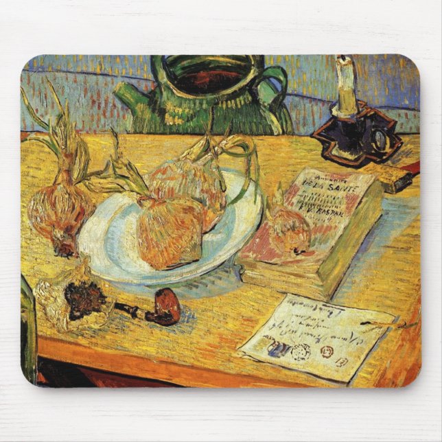Still Life Drawing Board, Pipe, Onions and Sealing Mouse Mat (Front)