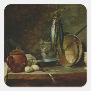 Still life: Fast Day Menu, 1731 Square Sticker