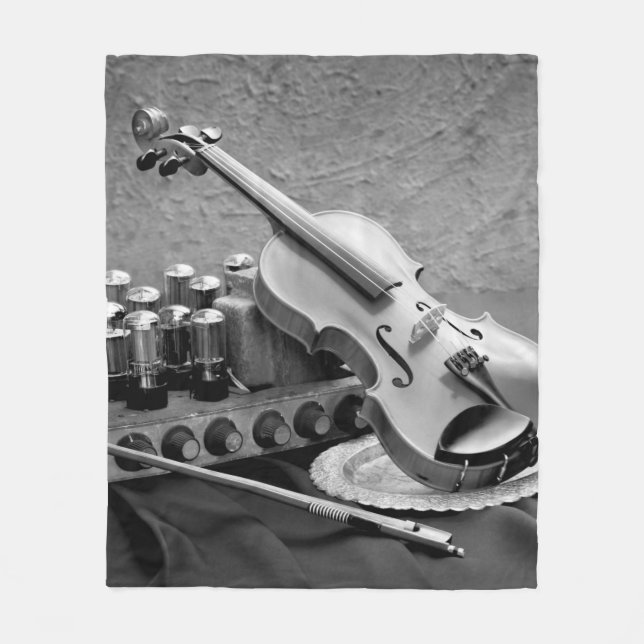 Still life fine art photography on musician techno fleece blanket (Front)