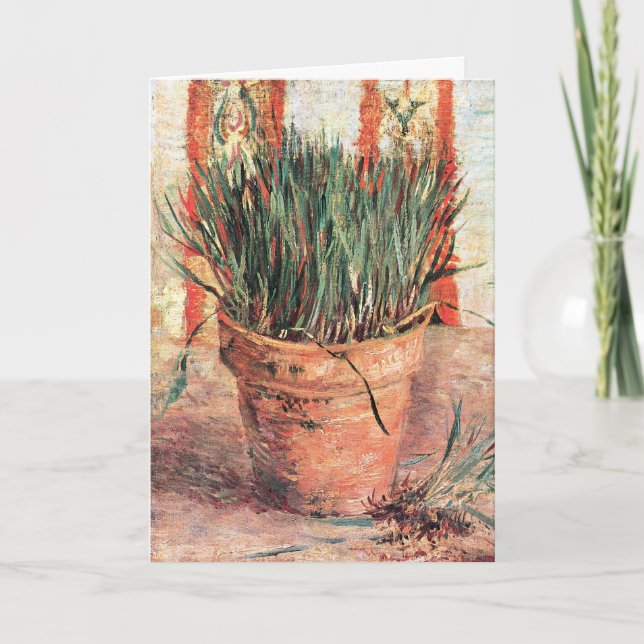 Still Life Flowerpot w Chives by Vincent van Gogh Card (Front)