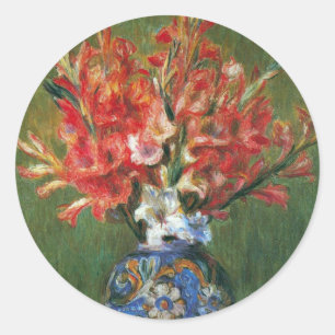 Still Life Flowers and Fruit by Pierre Renoir Classic Round Sticker