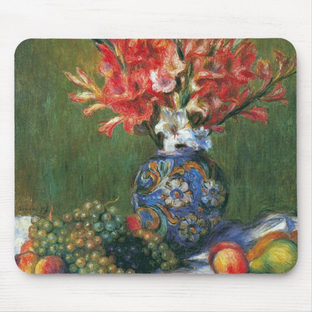Still Life Flowers and Fruit by Pierre Renoir Mouse Mat (Front)