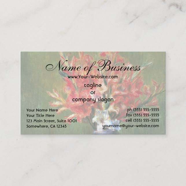 Still Life Flowers and Fruit by Renoir Business Card (Front)