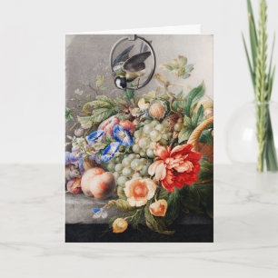 Still Life Flowers and Fruits Classical Art Card
