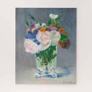 Still life, Flowers in a Crystal Vase by Manet Jigsaw Puzzle