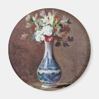 Still Life Flowers In A Vase By Chardin Jean-Bapti Magnet