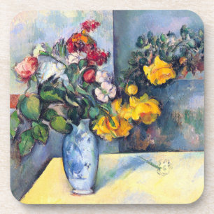 Still Life Flowers in a Vase By Paul Cezanne Coaster